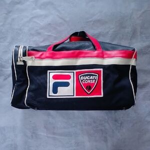 VINTAGE FILA DUCATI CORSE DUFFLE BAG MOTOR CYCLE